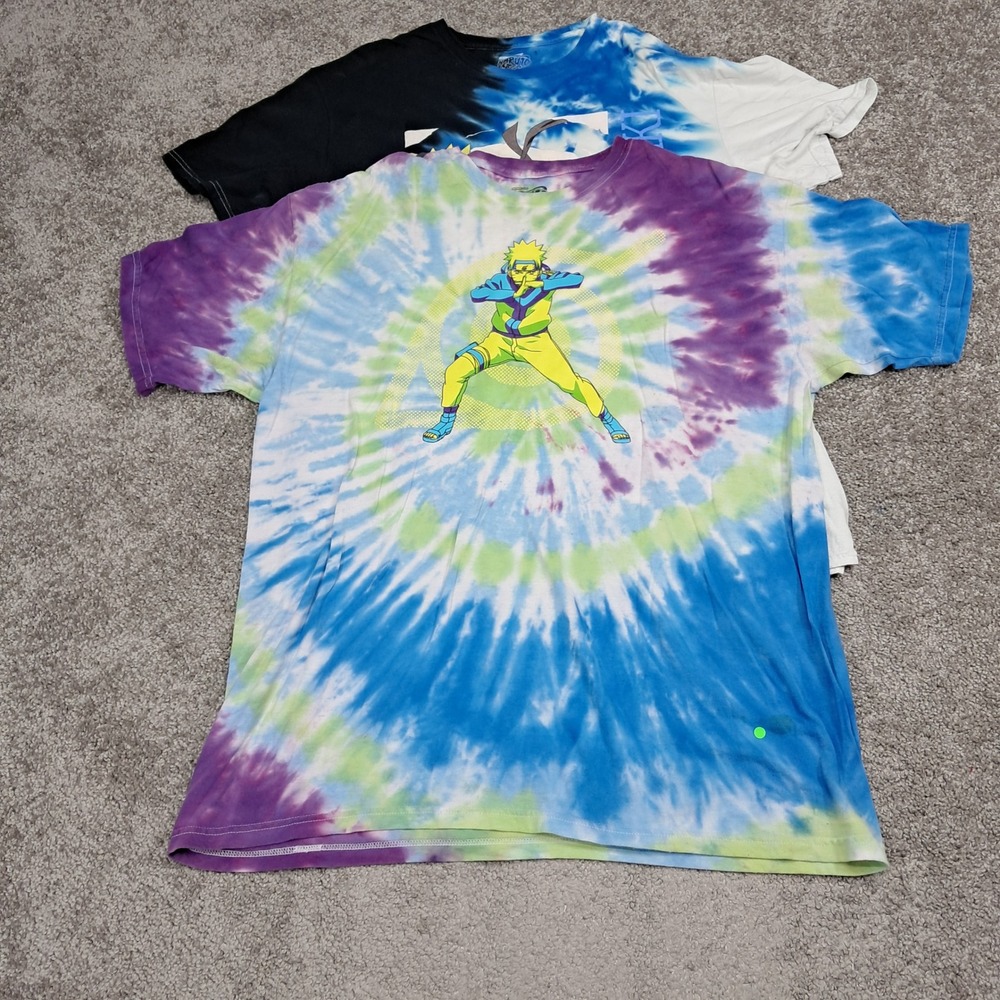 Mens Naruto Shippuden Tie Dye Graphic T-Shirt Bundle XL Ripple‎ Junction C-Life